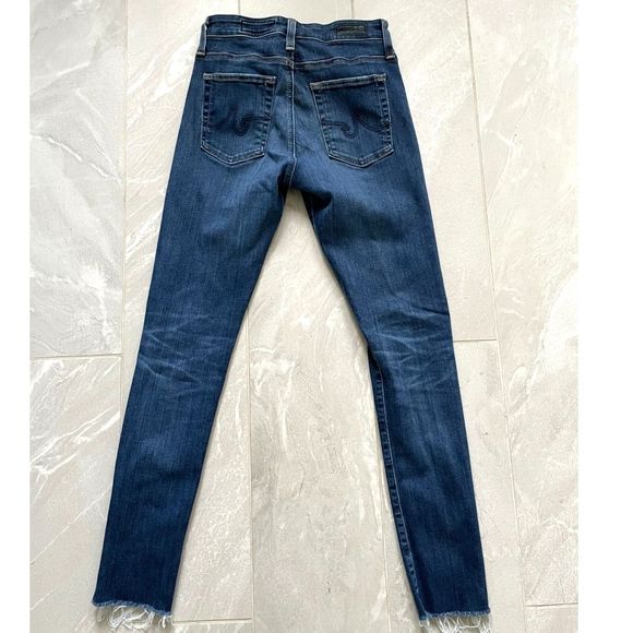 Adriano Goldschmied Denim Farrah High-Rise Skinny Ankle Raw Hem Blue Jeans 26R - Picture 13 of 13